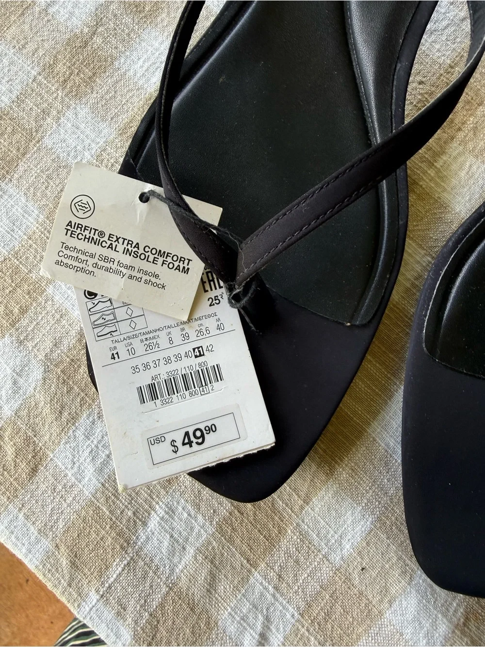 Zara Black Kitten-Heel Thong Sandal - Picture 5 of 6